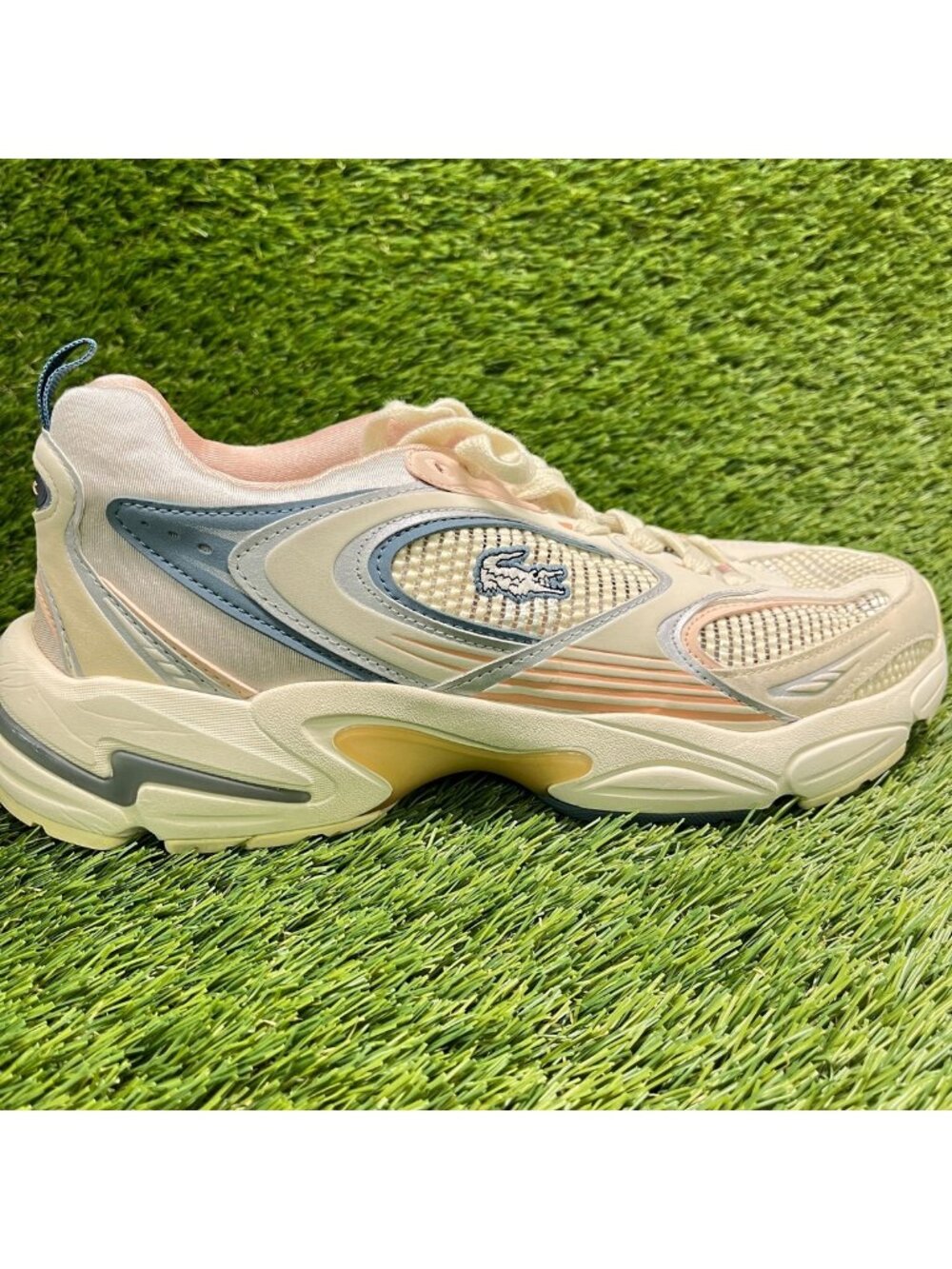 Lacoste Storm 96 2K Womens Size 9.5 Cream Pink Beige Athletic Shoes Sneakers